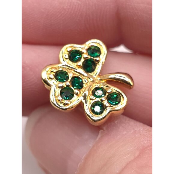 2 Pairs Elegant Gold-Tone & Rhinestone Butterfly & Shamrock Earrings Set - Picture 11 of 13